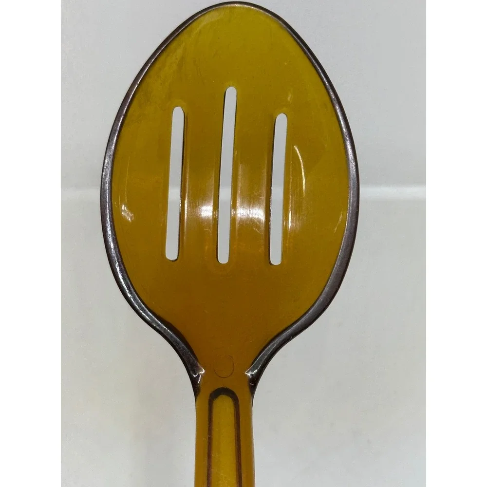 VTG Robinson Knife Co Ultratemp Slotted Spoon Amber Brown Nylon Kitchen Utensil